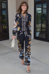 Farm Rio Black Garden Blouse
