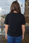 Rails Cotton Cashmere Sweater Tee, Black