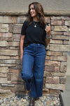 Rails Cotton Cashmere Sweater Tee, Black