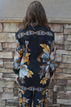 Farm Rio Black Garden Blouse