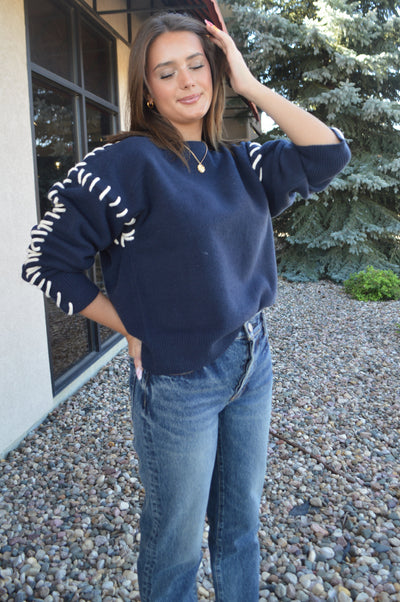 Beckett Whip Stitch Trim Sweater
