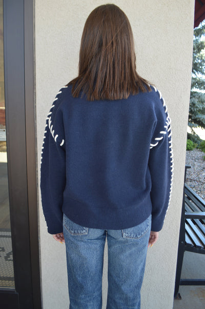 Beckett Whip Stitch Trim Sweater