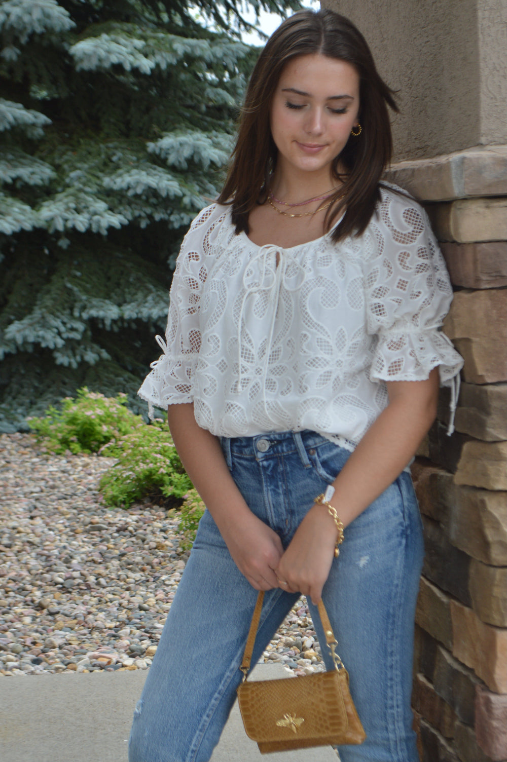 Saylor Meg Eyelet Top