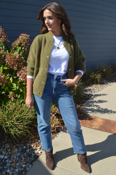 Wren Fuzzy Waist Length Cardigan