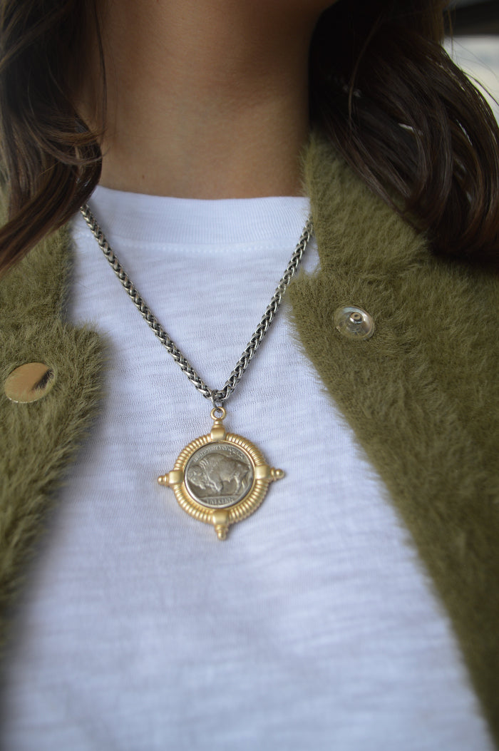 .Buffalo Coin Pendant