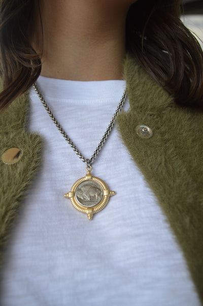 .Buffalo Coin Pendant