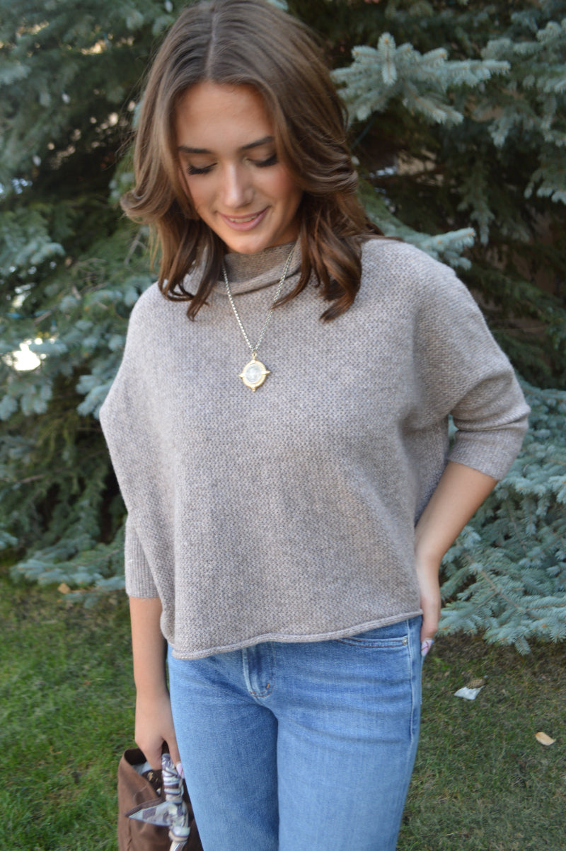 Bristol High Neck Textured Sweater