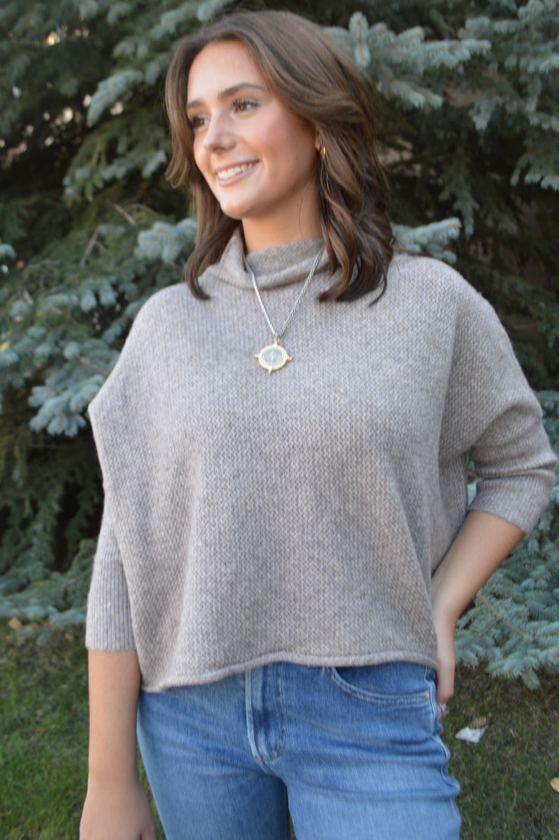 Bristol High Neck Textured Sweater