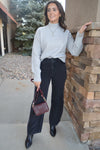 Maddie Woven Leather Handbag, Burgundy