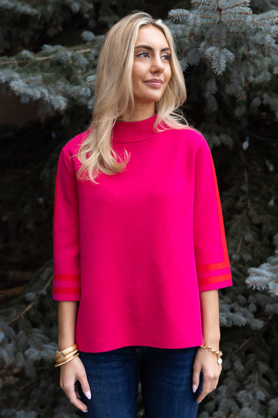 Grace Sweater, Fuchsia / Red