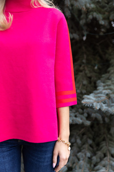 Grace Sweater, Fuchsia / Red