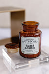 Apothecary Glass Candle, Amber & Smoke