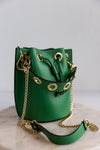 Etta Leather Bucket Bag, Kelly Green