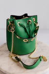 Etta Leather Bucket Bag, Kelly Green