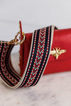 Handbag Guitar Strap, Navy/Red