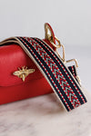 Handbag Guitar Strap, Navy/Red