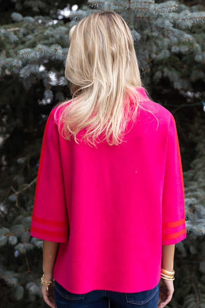 Grace Sweater, Fuchsia / Red