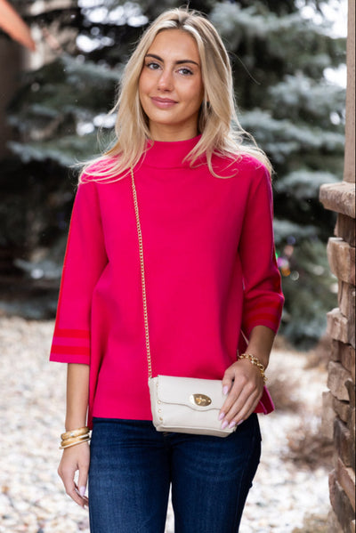 Grace Sweater, Fuchsia / Red