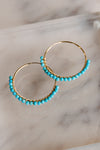 Twyla Turqoise Gold Hoops