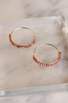 Twyla Pink Tourmaline Gold Hoops