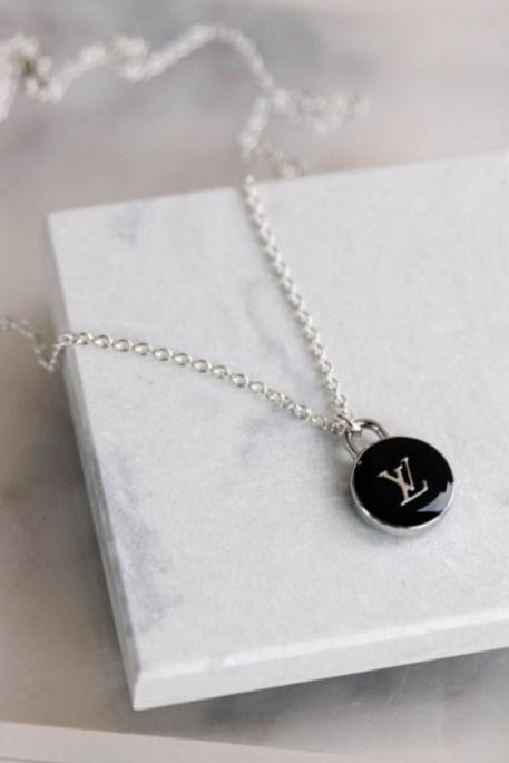 .Designer Charm Necklace, Silver