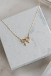 Pave Encrusted Bow Necklace, 14.5"-16.5"