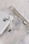 Designer Silver Triple Charm Bracelet