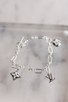 Designer Silver Triple Charm Bracelet