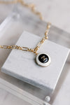 Designer Pendant On Link Chain, Black/White