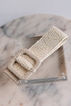 Woven Belt, Mixed Weave Natural & White