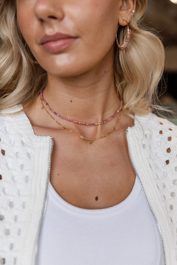 Leila Necklace, Pink Tourmeline