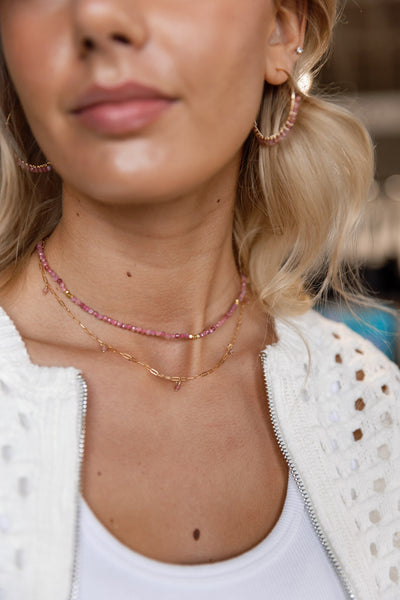 Leila Necklace, Pink Tourmeline