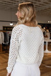 Nadia Open Knit Cardigan, White