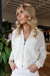 Nadia Open Knit Cardigan, White