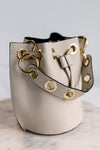 Etta Leather Bucket Bag, Almond