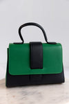 Kit Leather Bag, Navy/Green