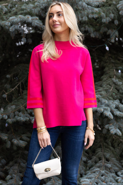 Grace Sweater, Fuchsia / Red