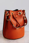 Etta Leather Bucket Bag, Orange