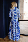 PRE-ORDER APRIL Kiara Maxi Dress, Blue Combo