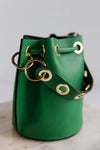 Etta Leather Bucket Bag, Kelly Green