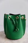 Etta Leather Bucket Bag, Kelly Green