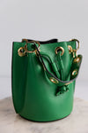 Etta Leather Bucket Bag, Kelly Green