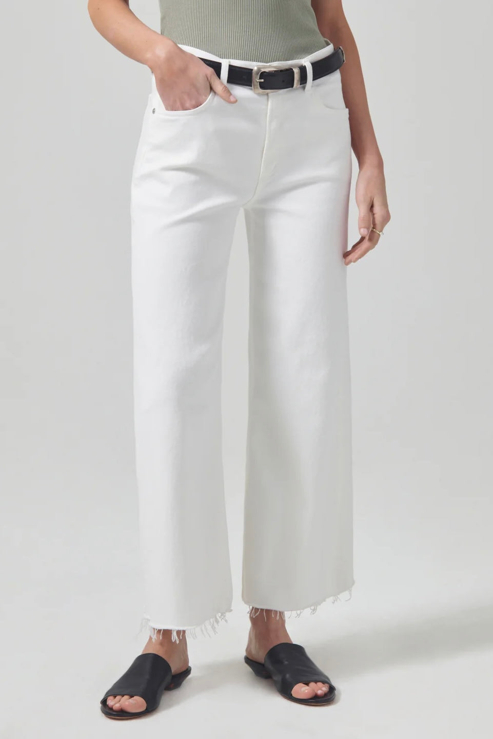 .Citizens of Humanity Lyra Wide Leg Crop, White