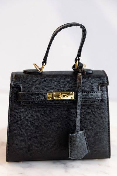 .Janie Hand Bag, Black