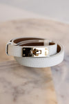 Leena Latch Belt, White