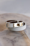 Leena Latch Belt, White