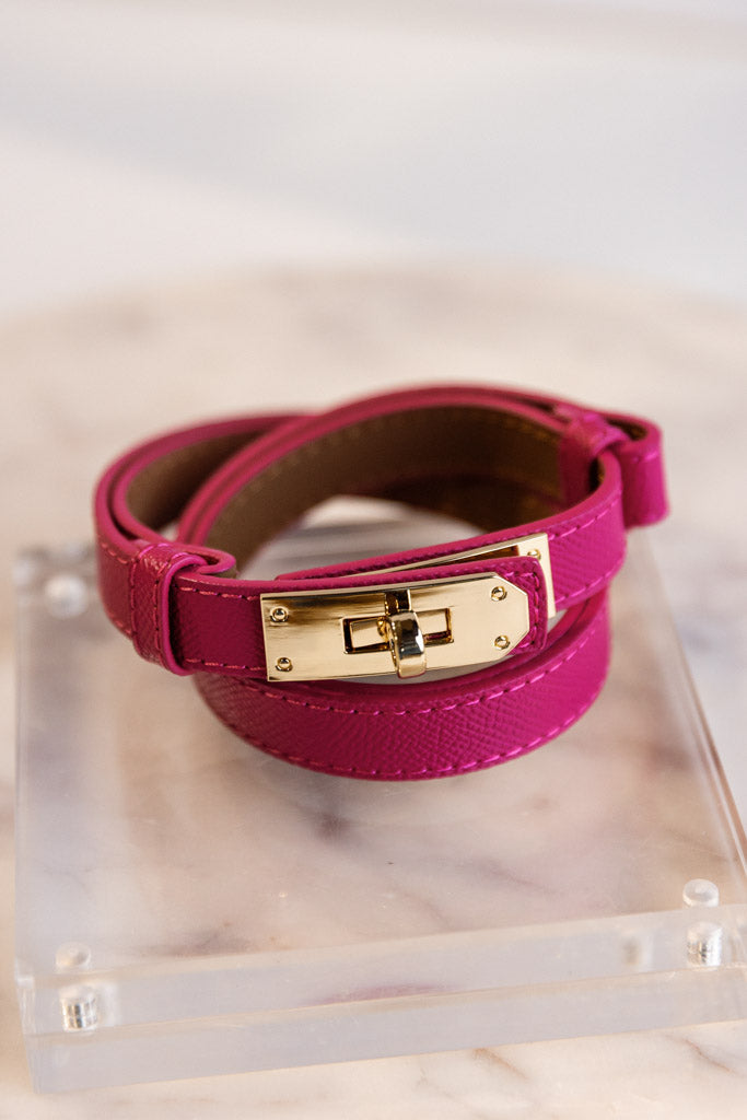 Leena Latch Belt, Fuchsia