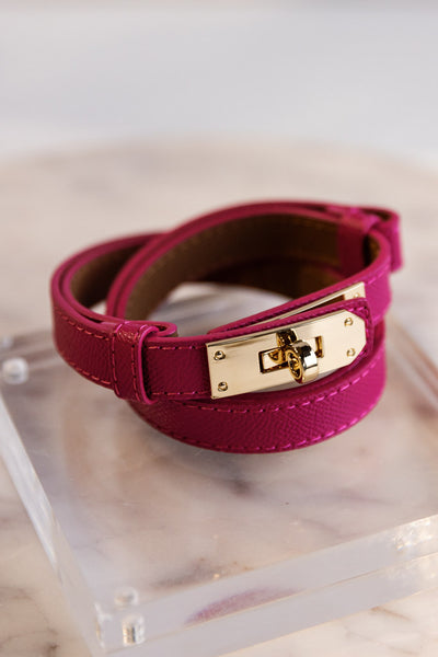 Leena Latch Belt, Fuchsia