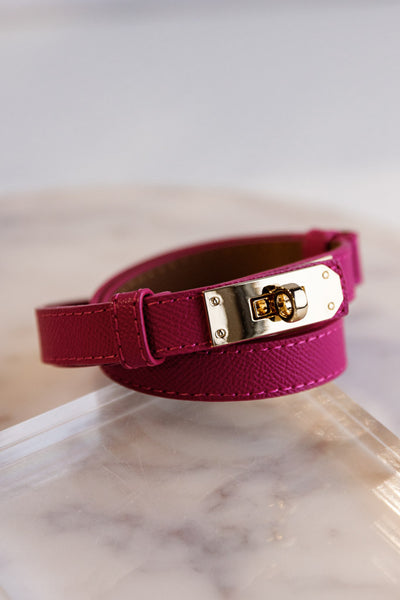 Leena Latch Belt, Fuchsia