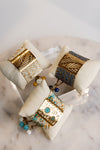 Palma Beaded Bracelet, Gold/White